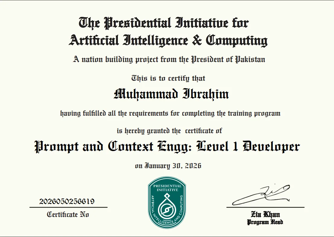 Prompt and Context Engineering: Level 1 Developer certificate